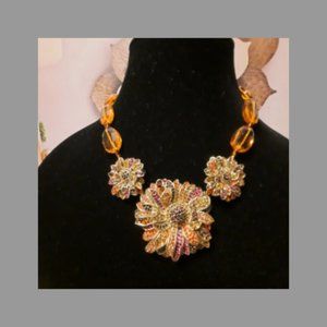 Heidi Daus"Fab Fall" Beaded Crystal Floral Necklace